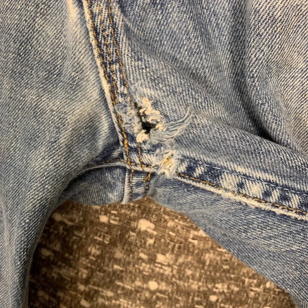 Polo Ralph Lauren Distressed Classic Fit Jeans Blue Denim 39x30 Mens Frayed